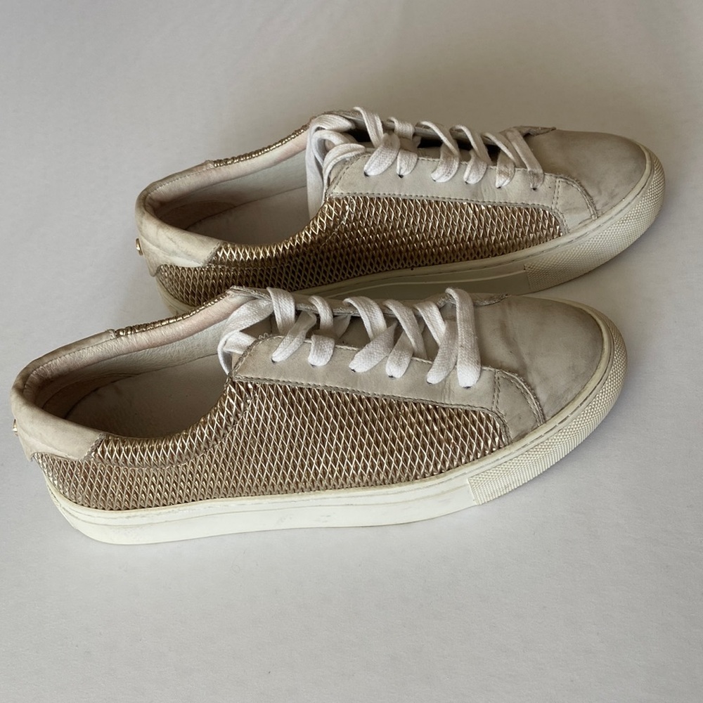 Leather and Gold J Slides Sneakers